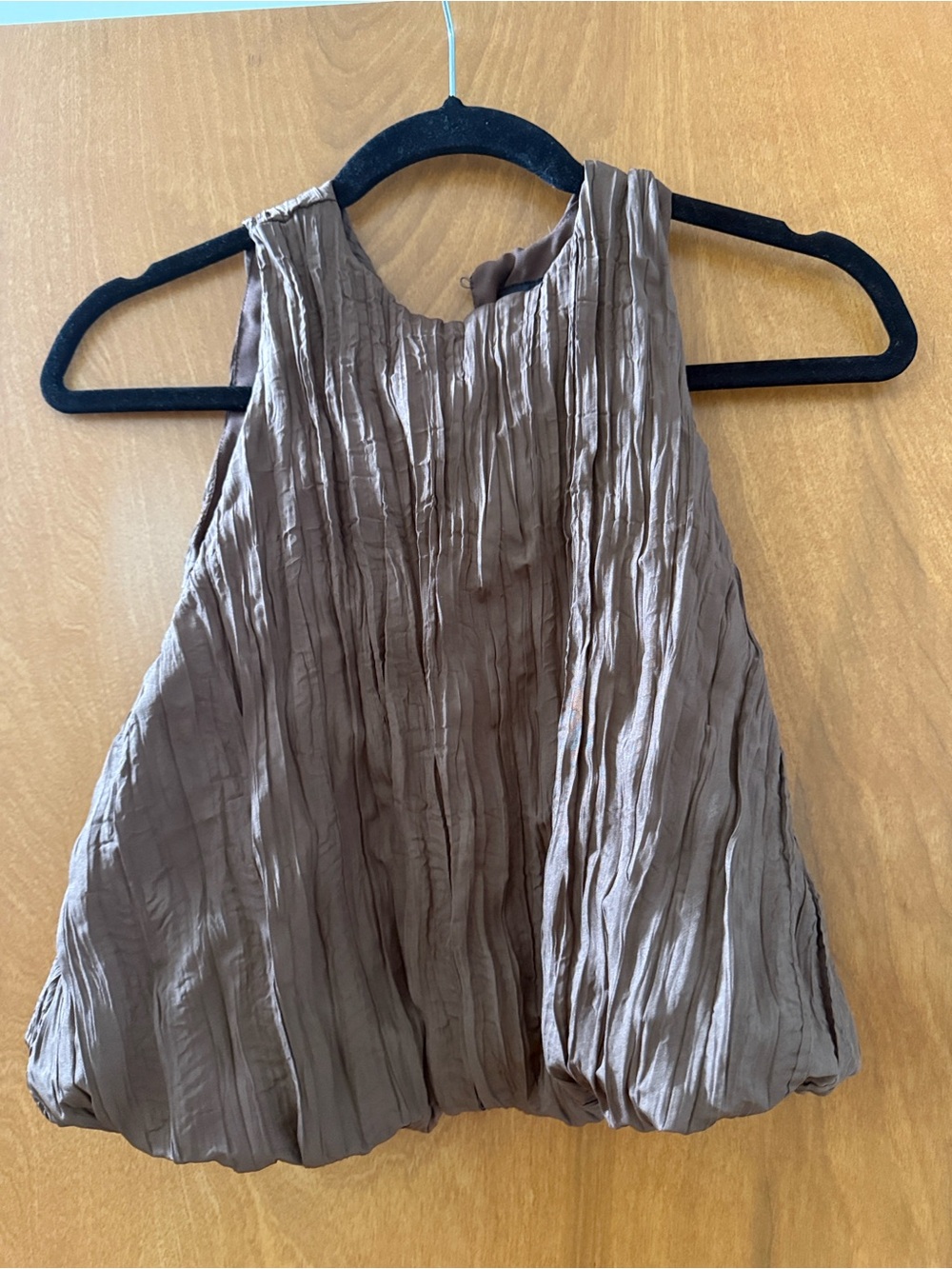 Zara Brown Pleated Halter Blouse